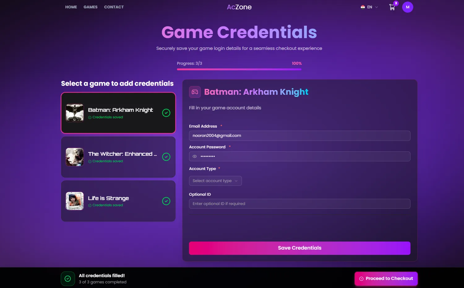 Achievement 3 - Visual demonstration